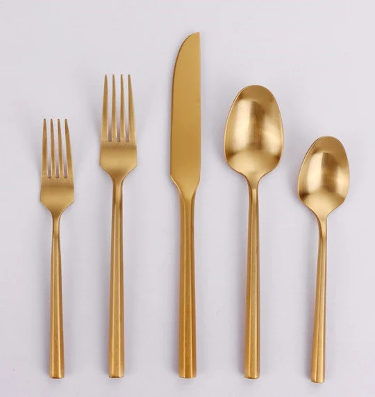 Vikko Dine - Sutherland, Brushed Gold, 18/10 Flatware, 20 Pc Set